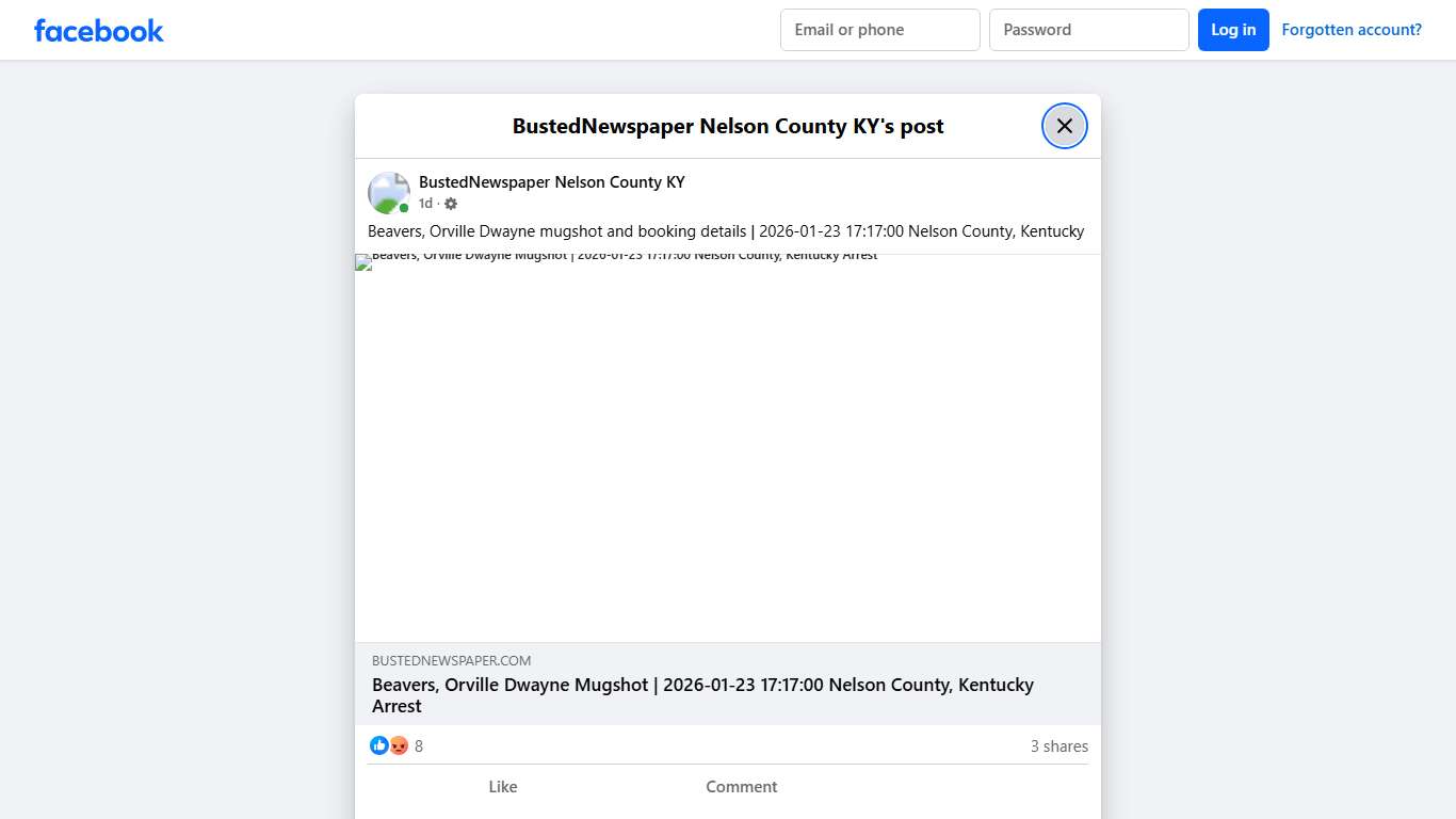 Beavers, Orville Dwayne... - BustedNewspaper Nelson County KY Facebook